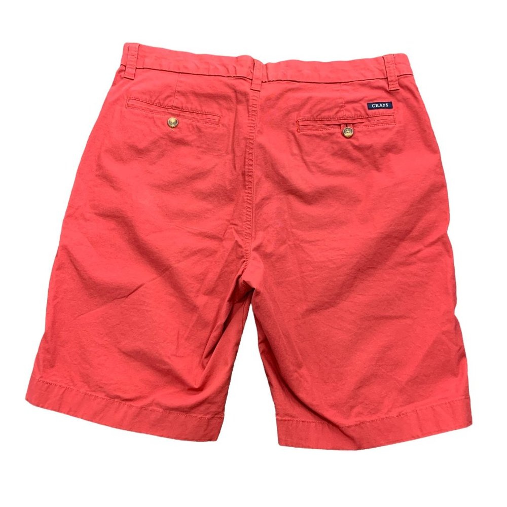 CHAPS 33 Red Shorts Flat Front Stretch 9.5 Inseam - Picture 2 of 3